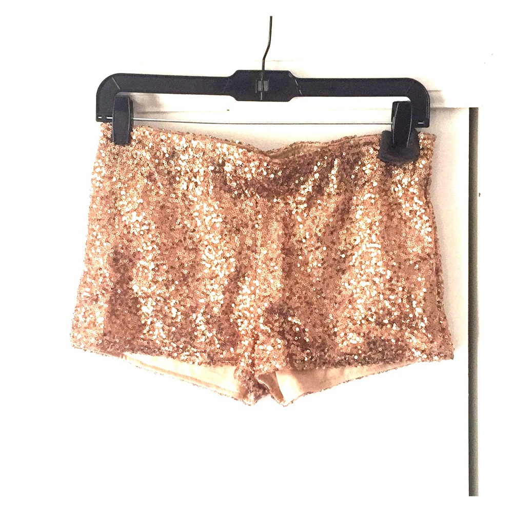 Sequin rose gold, cheeky pull up short
